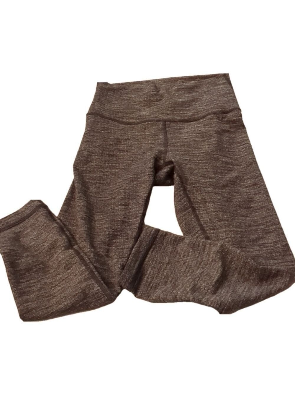 Lululemon Wunder Under Crop (Hi-Rise) Luon Variegated Knit Black Heather Size 4